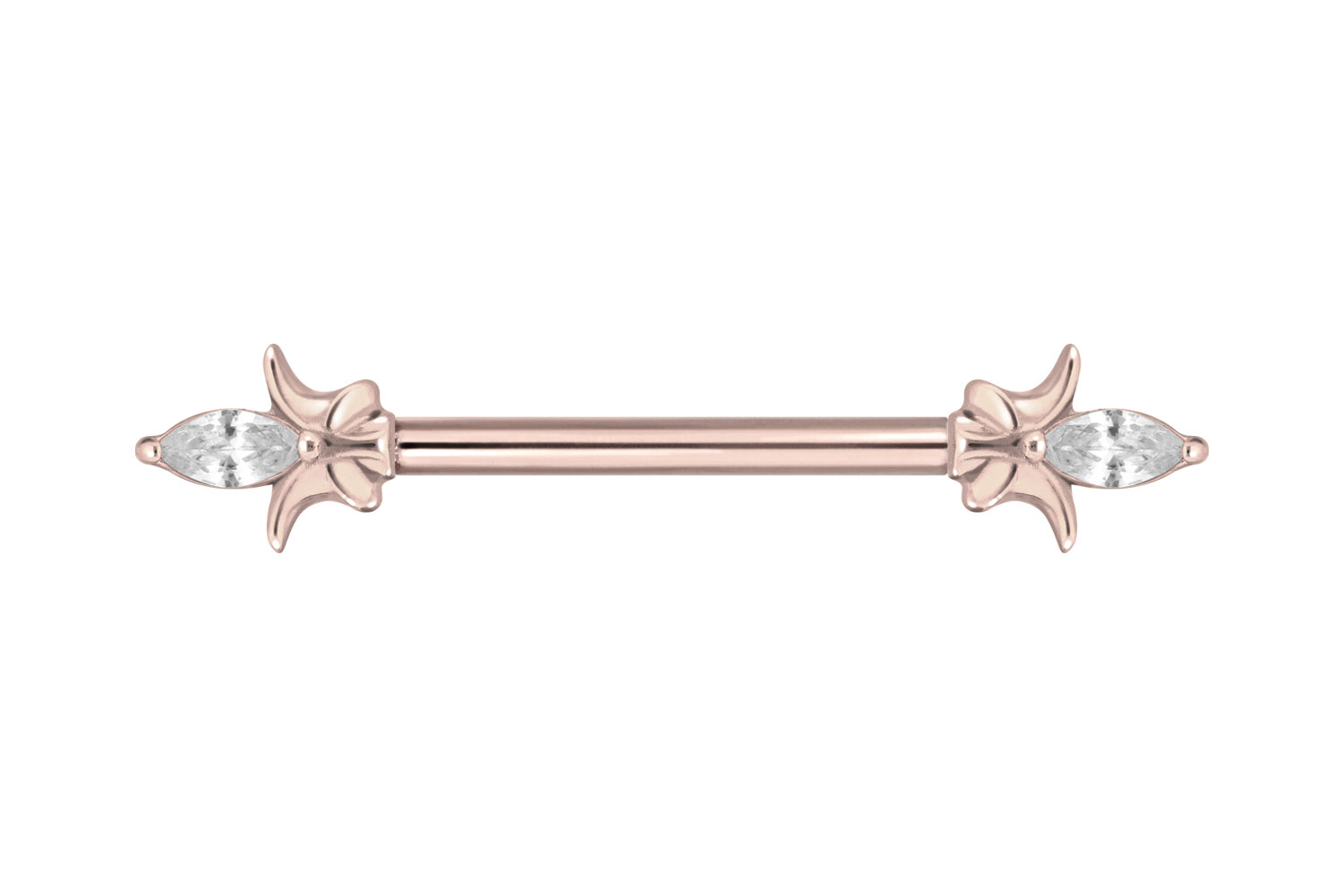 Titan Barbell Piercing mit Push Fit KRISTALLSPITZE
